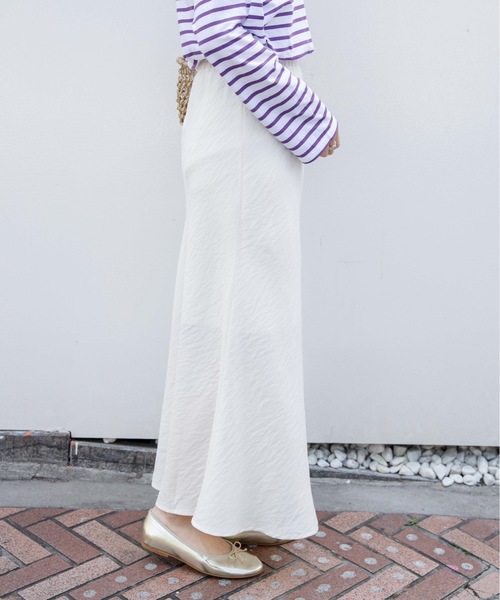 flower（フラワー）の「ポリッシュフレアスカート（スカート・レディース・グリーン/アイボリー・FREE）」の5枚目の写真