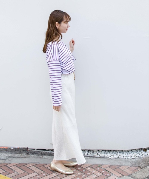 flower（フラワー）の「ポリッシュフレアスカート（スカート・レディース・グリーン/アイボリー・FREE）」の8枚目の写真