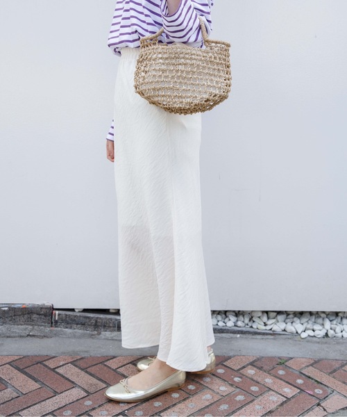 flower（フラワー）の「ポリッシュフレアスカート（スカート・レディース・グリーン/アイボリー・FREE）」の9枚目の写真