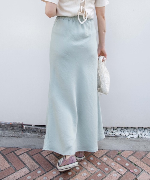 flower（フラワー）の「ポリッシュフレアスカート（スカート・レディース・グリーン/アイボリー・FREE）」の13枚目の写真