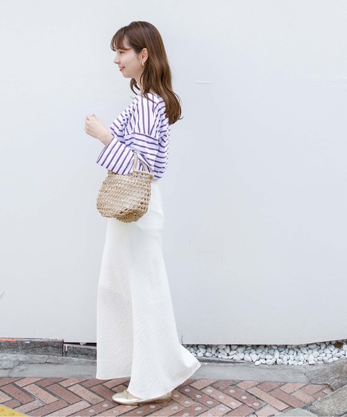 flower（フラワー）の「ポリッシュフレアスカート（スカート・レディース・グリーン/アイボリー・FREE）」の17枚目の写真