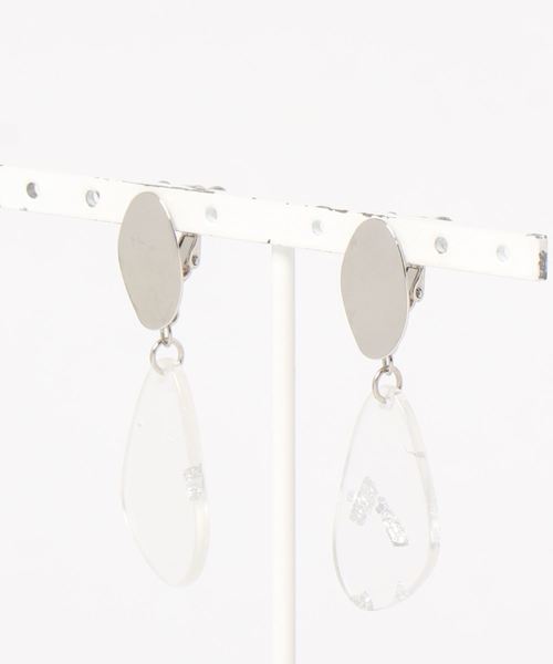 AMERICAN HOLIC（アメリカンホリック）の「箔入りクリアプレートイヤリング（イヤリング・レディース・シルバー/ゴールド・FREE）」の3枚目の写真