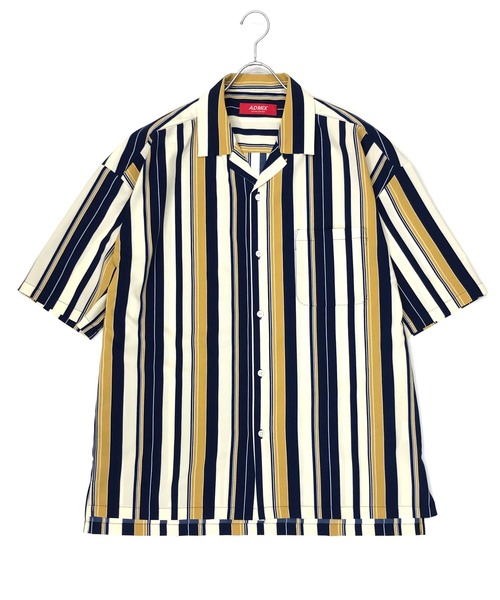 ADMIX/ATELIER SAB MEN(アドミックスアトリエサブメン)の「ストライプ プリント オーバーサイズ オープンカラー 半袖 シャツ(シャツ/ブラウス・メンズ・ブラック/ブルー/オレンジ・48/50)」の15枚目の写真