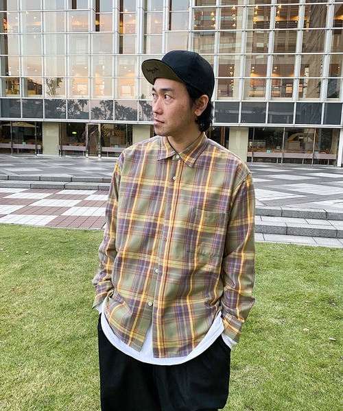 nimiru（ニミル）の「【セットアップ対応】パジャマチェックシャツ（シャツ/ブラウス・レディース・ベージュ系その他/グリーン系その他・FREE）」の14枚目の写真