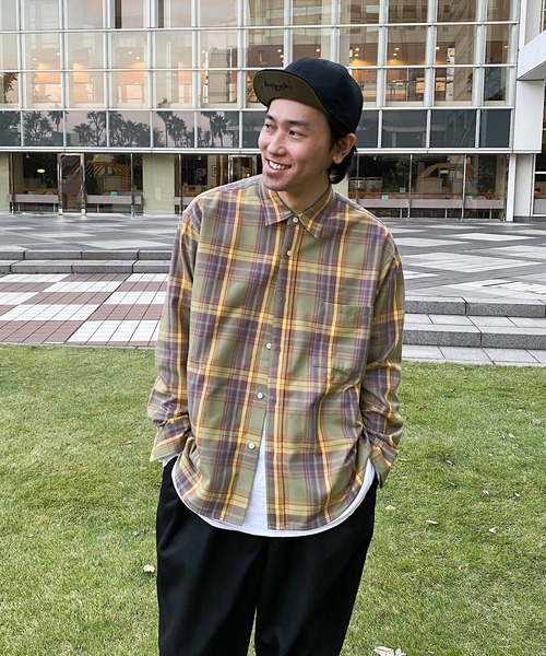 nimiru（ニミル）の「【セットアップ対応】パジャマチェックシャツ（シャツ/ブラウス・レディース・ベージュ系その他/グリーン系その他・FREE）」の13枚目の写真