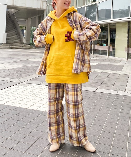 nimiru（ニミル）の「【セットアップ対応】パジャマチェックシャツ（シャツ/ブラウス・レディース・ベージュ系その他/グリーン系その他・FREE）」の6枚目の写真