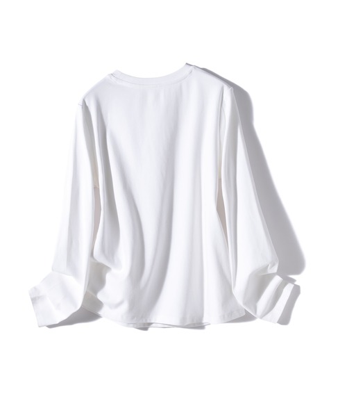 SAISON DE PAPILLON(セゾンドパピヨン)の「ラウンドネック綿混カットソー(Tシャツ/カットソー・レディース・ホワイト/ブラック/ブラウン/ブルー・L/M/XL)」の16枚目の写真