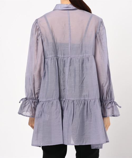 rps（アールピーエス）の「キャンディー袖ティアードシアーシャツ（シャツ/ブラウス・レディース・オフホワイト/ライトカーキ/パープル・M）」の4枚目の写真