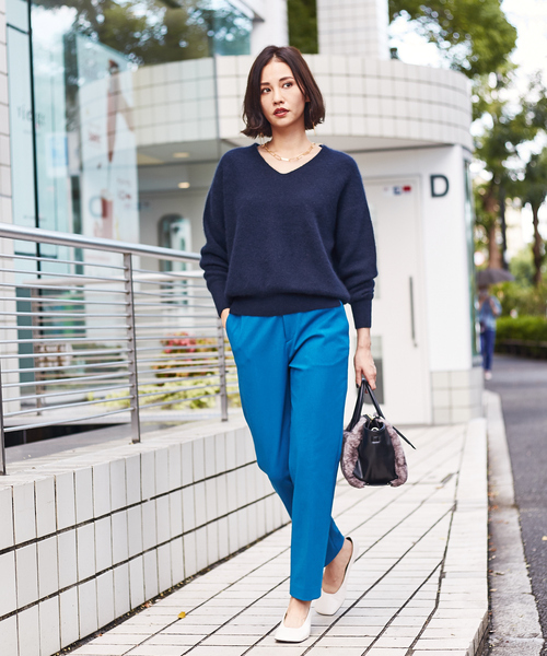 qualite（カリテ）の「ライトフェザーウール片畦ニット（ニット/セーター・レディース・ベージュ/パープル/ネイビー/カーキ・フリー）」の15枚目の写真