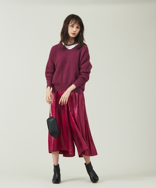 qualite（カリテ）の「ライトフェザーウール片畦ニット（ニット/セーター・レディース・ベージュ/パープル/ネイビー/カーキ・フリー）」の18枚目の写真