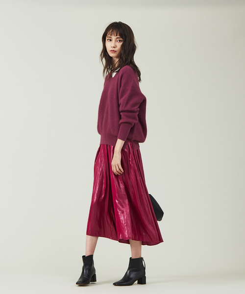 qualite（カリテ）の「ライトフェザーウール片畦ニット（ニット/セーター・レディース・ベージュ/パープル/ネイビー/カーキ・フリー）」の19枚目の写真