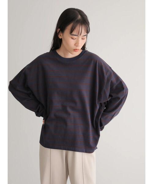 AMERICAN HOLIC（アメリカンホリック）の「コクーンゆるっとカットプルオーバー ＊●（Tシャツ/カットソー・レディース・ブラウン/ブラック系その他4/ブルー系その他2/ブラック/オフホワイト・M/L）」の5枚目の写真