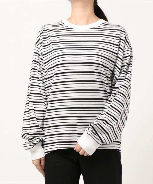 AMERICAN HOLIC（アメリカンホリック）の「コクーンゆるっとカットプルオーバー ＊●（Tシャツ/カットソー・レディース・ブラウン/ブラック系その他4/ブルー系その他2/ブラック/オフホワイト・M/L）」の8枚目の写真