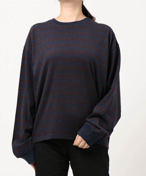 AMERICAN HOLIC（アメリカンホリック）の「コクーンゆるっとカットプルオーバー ＊●（Tシャツ/カットソー・レディース・ブラウン/ブラック系その他4/ブルー系その他2/ブラック/オフホワイト・M/L）」の6枚目の写真