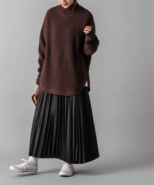 PUAL CE CIN(ピュアルセシン)の「【Du noir】裾ラウンドハイネックプルオーバー(ニット/セーター・レディース・オフホワイト/ブラック/ブラウン・FREE)」の14枚目の写真