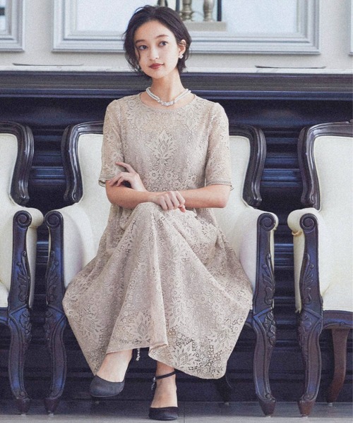 Niana ニアナ の 幾何学調アンティーク総レース ワンピース ドレス Wear