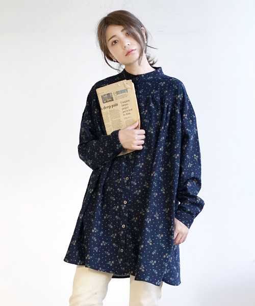 フランネル スタンドカラー ギャザーチュニック チュニック E Zakkamania Stores イーザッカマニアストアーズ のファッション通販 Zozotown