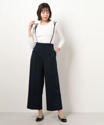 バックリボンサス付ワイドパンツ