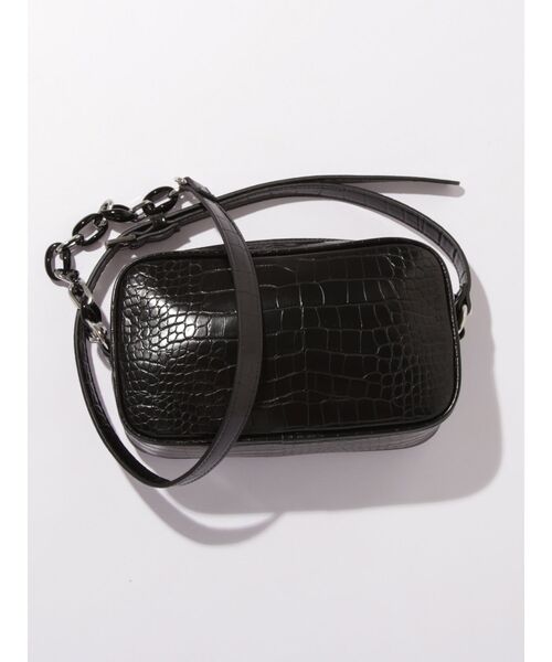 MURUA（ムルーア）の「クロコチェーンスクエアバッグ（ショルダーバッグ・レディース・ブラック/アイボリー・FREE）」の8枚目の写真
