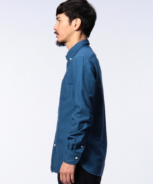 UNITED ARROWS(ユナイテッドアローズ)の「◇UAS <SHUTTLE NOTES(シャトルノーツ)>ヘリンボーン ネル ボタンダウンシャツ◆(シャツ/ブラウス・メンズ・ネイビー・MEDIUM/SMALL/LARGE/X-LARGE/X-SMALL)」の3枚目の写真