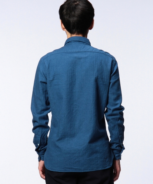 UNITED ARROWS(ユナイテッドアローズ)の「◇UAS <SHUTTLE NOTES(シャトルノーツ)>ヘリンボーン ネル ボタンダウンシャツ◆(シャツ/ブラウス・メンズ・ネイビー・MEDIUM/SMALL/LARGE/X-LARGE/X-SMALL)」の4枚目の写真