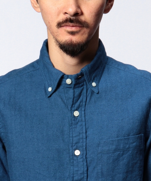 UNITED ARROWS(ユナイテッドアローズ)の「◇UAS <SHUTTLE NOTES(シャトルノーツ)>ヘリンボーン ネル ボタンダウンシャツ◆(シャツ/ブラウス・メンズ・ネイビー・MEDIUM/SMALL/LARGE/X-LARGE/X-SMALL)」の5枚目の写真