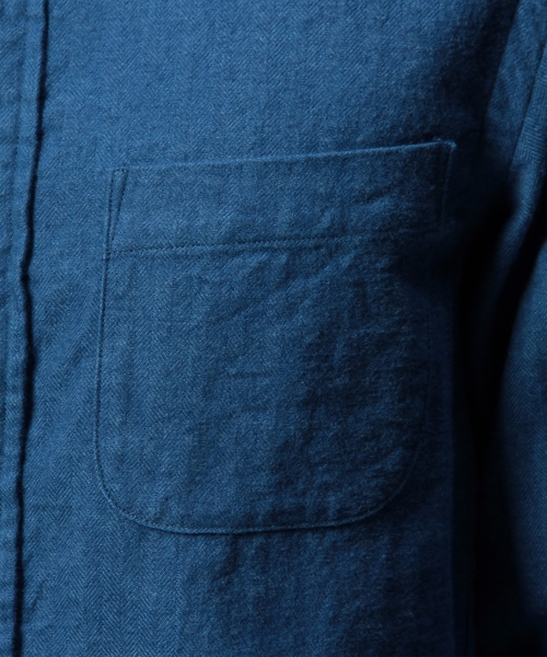 UNITED ARROWS(ユナイテッドアローズ)の「◇UAS <SHUTTLE NOTES(シャトルノーツ)>ヘリンボーン ネル ボタンダウンシャツ◆(シャツ/ブラウス・メンズ・ネイビー・MEDIUM/SMALL/LARGE/X-LARGE/X-SMALL)」の8枚目の写真