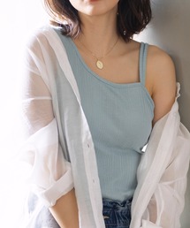 カップ付アシンメトリーリブタンクトップ　キャミソール