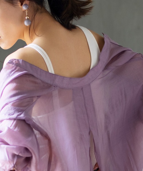 YU'NOW(ユナウ)の「カップ付アシンメトリーリブタンクトップ キャミソール(キャミソール・レディース・イエロー/スモークピンク/ブラック/ブルーグリーン/オフホワイト・MEDIUM/X-LARGE/LARGE)」の17枚目の写真