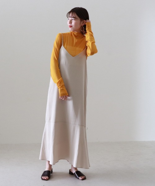 Cheek(チーク)の「2WAYキャミワンピース(ワンピース・レディース・アイボリー/グリーン系その他/ネイビー・MEDIUM)」の4枚目の写真
