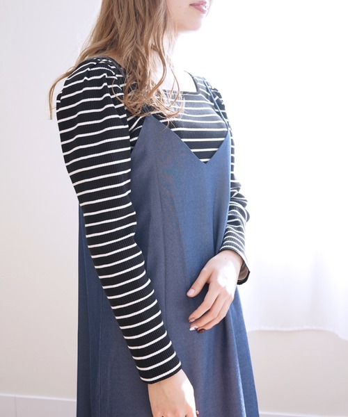Cheek(チーク)の「2WAYキャミワンピース(ワンピース・レディース・アイボリー/グリーン系その他/ネイビー・MEDIUM)」の21枚目の写真
