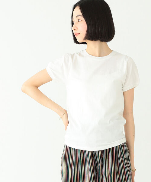 BEAMS BOY（ビームスボーイ）の「BEAMS BOY / パフスリーブ クルー ショートスリーブ（Tシャツ/カットソー・レディース・ブラック/オフホワイト・ONE SIZE）」の11枚目の写真