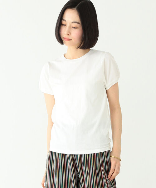 BEAMS BOY（ビームスボーイ）の「BEAMS BOY / パフスリーブ クルー ショートスリーブ（Tシャツ/カットソー・レディース・ブラック/オフホワイト・ONE SIZE）」の12枚目の写真