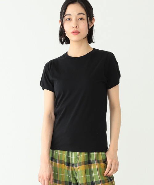 BEAMS BOY（ビームスボーイ）の「BEAMS BOY / パフスリーブ クルー ショートスリーブ（Tシャツ/カットソー・レディース・ブラック/オフホワイト・ONE SIZE）」の6枚目の写真