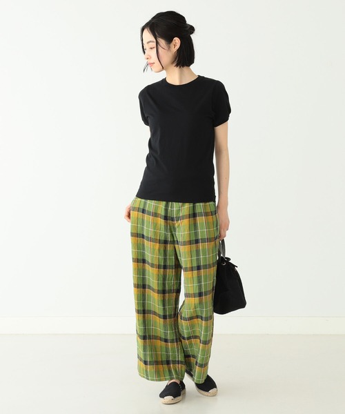 BEAMS BOY（ビームスボーイ）の「BEAMS BOY / パフスリーブ クルー ショートスリーブ（Tシャツ/カットソー・レディース・ブラック/オフホワイト・ONE SIZE）」の3枚目の写真