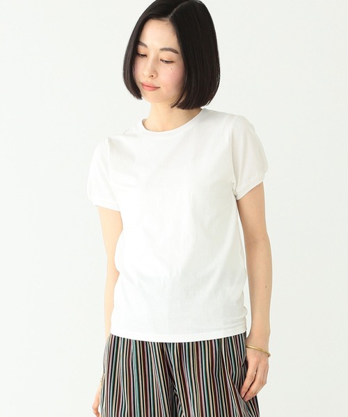 BEAMS BOY（ビームスボーイ）の「BEAMS BOY / パフスリーブ クルー ショートスリーブ（Tシャツ/カットソー・レディース・ブラック/オフホワイト・ONE SIZE）」の5枚目の写真