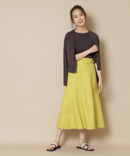 N.（N. Natural Beauty Basic）（エヌエヌナチュラルビューティーベーシック）の「◆ハイツイストコットンレーヨンランダムリブニット（Tシャツ/カットソー・レディース・アッシュブラウン/ネイビー/オレンジ/クリーム/ブルー・MEDIUM）」の17枚目の写真