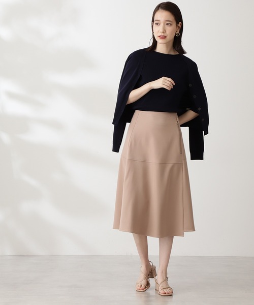 N.（N. Natural Beauty Basic）（エヌエヌナチュラルビューティーベーシック）の「◆ハイツイストコットンレーヨンランダムリブニット（Tシャツ/カットソー・レディース・アッシュブラウン/ネイビー/オレンジ/クリーム/ブルー・MEDIUM）」の14枚目の写真