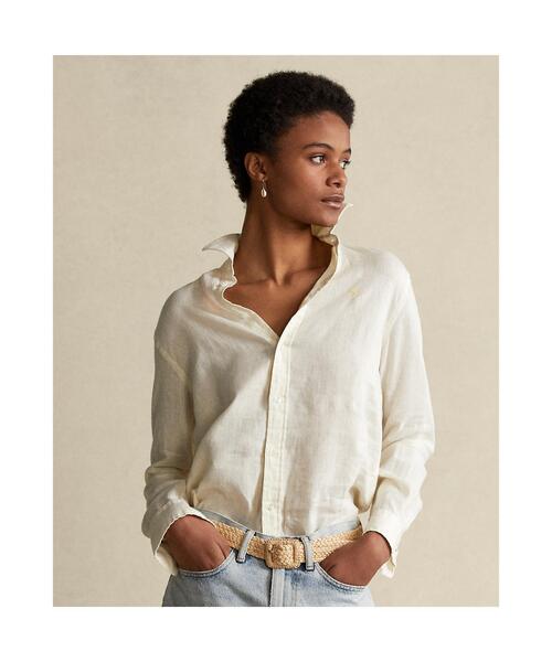 POLO RALPH LAUREN（ポロ ラルフ ローレン）の「リラックスド フィット リネン シャツ（シャツ/ブラウス・レディース・イエロー・MEDIUM/SMALL/X-LARGE/LARGE/X-SMALL/XX-SMALL）」の2枚目の写真