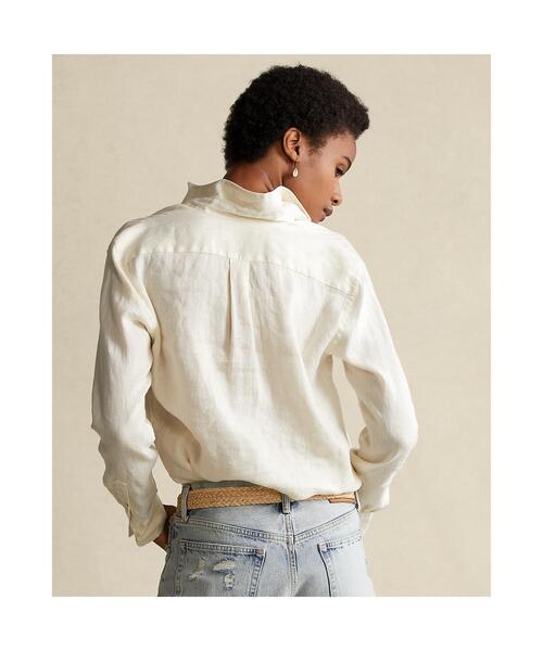POLO RALPH LAUREN（ポロ ラルフ ローレン）の「リラックスド フィット リネン シャツ（シャツ/ブラウス・レディース・イエロー・MEDIUM/SMALL/X-LARGE/LARGE/X-SMALL/XX-SMALL）」の4枚目の写真