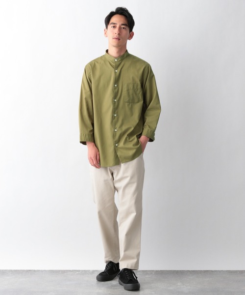 GLOBAL WORK（グローバルワーク）の「パナマバンドカラー7分袖/925361（シャツ/ブラウス・メンズ・ホワイト/ベージュ/ネイビー/カーキ/その他1・X-LARGE/SMALL/MEDIUM/LARGE）」の19枚目の写真