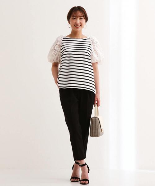 Tiara（ティアラ）の「20thバックチャーミングボーダートップス（Tシャツ/カットソー・レディース・ホワイト/ブラック・FREE）」の6枚目の写真