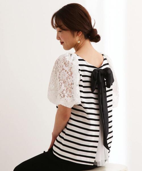 Tiara（ティアラ）の「20thバックチャーミングボーダートップス（Tシャツ/カットソー・レディース・ホワイト/ブラック・FREE）」の9枚目の写真