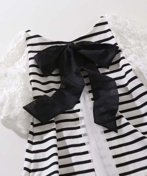 Tiara（ティアラ）の「20thバックチャーミングボーダートップス（Tシャツ/カットソー・レディース・ホワイト/ブラック・FREE）」の8枚目の写真