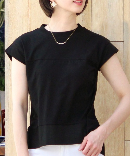 ElegChic(エレグシック)の「フレア カットソー(Tシャツ/カットソー・レディース・グレイッシュベージュ/オフホワイト/ブラック・M/XL)」の2枚目の写真