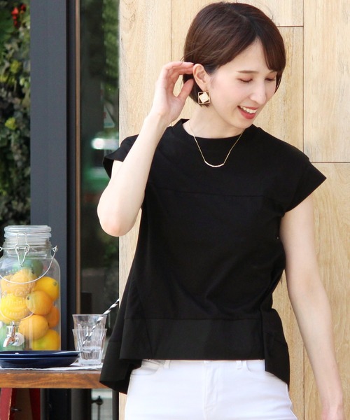 ElegChic(エレグシック)の「フレア カットソー(Tシャツ/カットソー・レディース・グレイッシュベージュ/オフホワイト/ブラック・M/XL)」の20枚目の写真