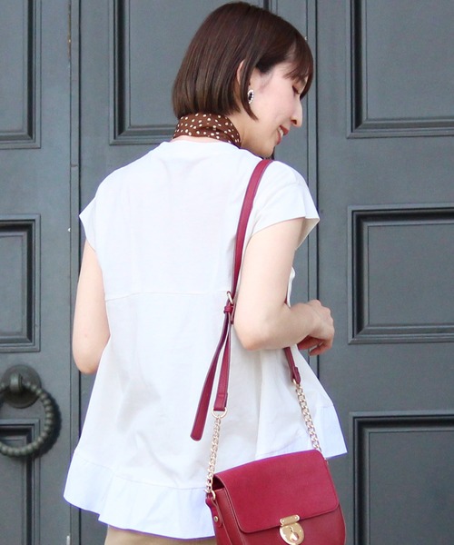 ElegChic(エレグシック)の「フレア カットソー(Tシャツ/カットソー・レディース・グレイッシュベージュ/オフホワイト/ブラック・M/XL)」の14枚目の写真