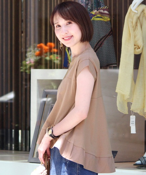 ElegChic(エレグシック)の「フレア カットソー(Tシャツ/カットソー・レディース・グレイッシュベージュ/オフホワイト/ブラック・M/XL)」の21枚目の写真