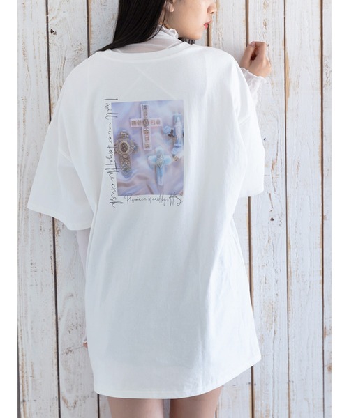 Honey Salon（ハニーサロン）の「CBHS×pivoine.e クロスフォトT（Tシャツ/カットソー・レディース・ホワイト/ブラック・FREE）」の7枚目の写真
