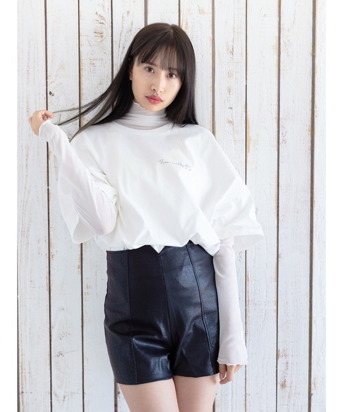 Honey Salon（ハニーサロン）の「CBHS×pivoine.e クロスフォトT（Tシャツ/カットソー・レディース・ホワイト/ブラック・FREE）」の10枚目の写真